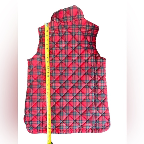 Lands' End Women's Quilted Puffer Vest Plaid, Full Zip, Pockets, Size XS - Picture 5 of 10